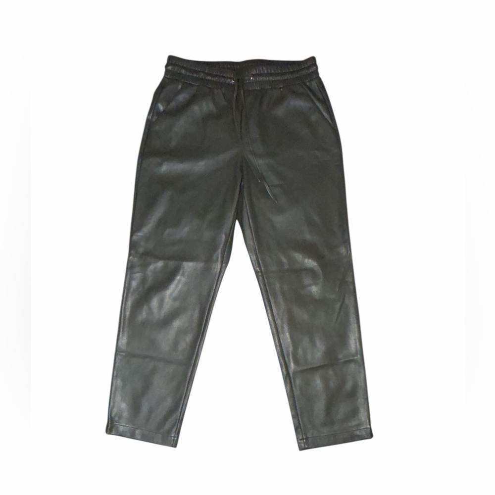 LOFT Gray Quilted Faux Leather Pants